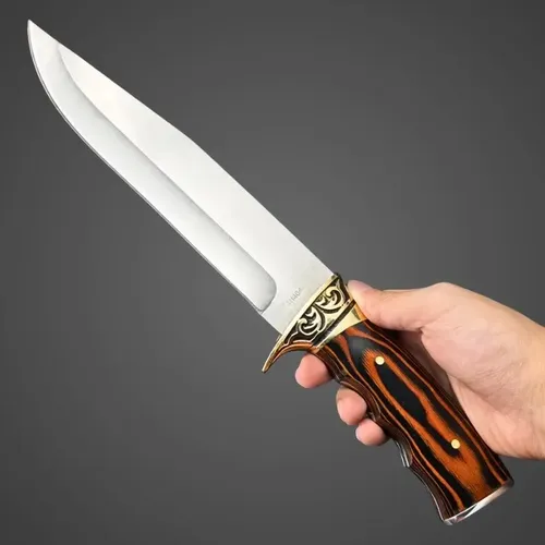 Faca Mk-1879 Caça Pesca Churrasco Camping Luxo 35cm Inox