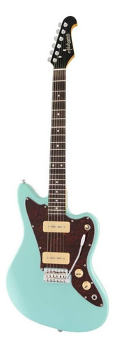 Guitarra eléctrica Alabama JM-302 jazzmaster de aliso seafoam green brillante con diapasón de micarta