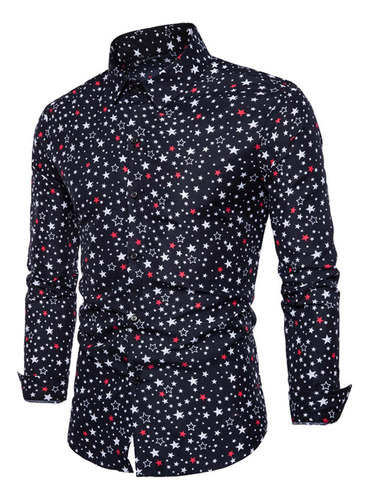 Blusa Nueva Para Hombre Con Estampado De Estrellas De Cinco