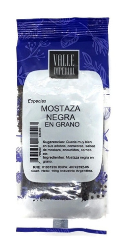 Mostaza Negra En Grano 100 Gr - Marca: Valle Imperial 