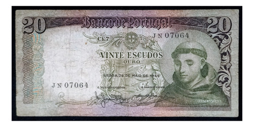 Portugal 20 Escudos Oro 1964 Bueno Pick 167b8