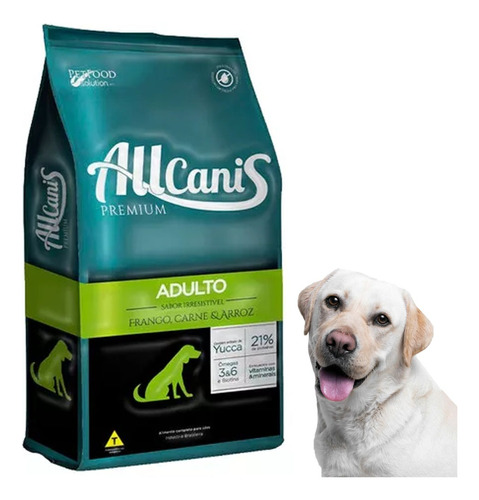 Ração Allcanis Premium Cães Adultos Frango Carne Arroz 15kg