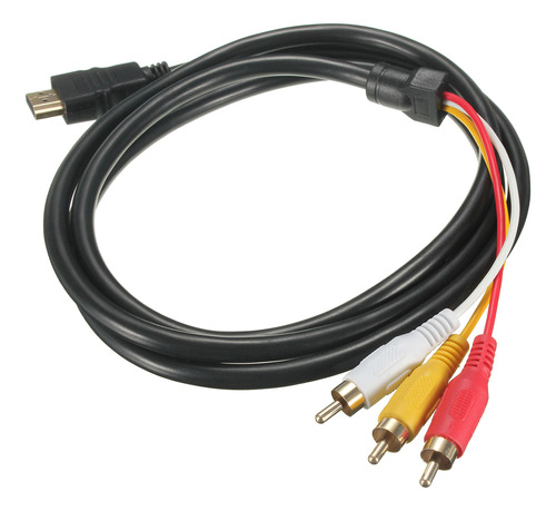 Adaptador De Cable Av Hdmi Macho A 3 Rca Negro De 1,5 M Para