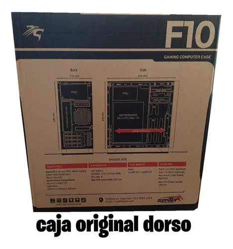 Gabinete Pc Gamer Sentey F10 Rgb Usb 3.0 Acrilico Sin Fuente