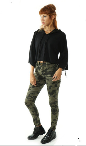 calça camuflada lady rock