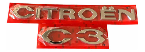 Emblema Citroen Mais C3 Até 2012 Peça Cromada Fita 3m