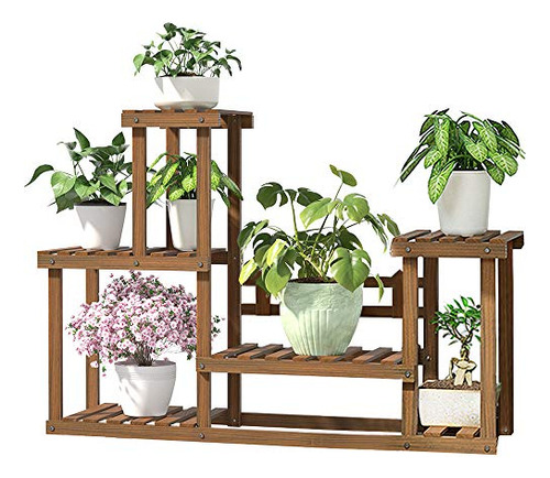 Wood Plant Holder Shelf Rack Indoor & Outdoor Multiple ...