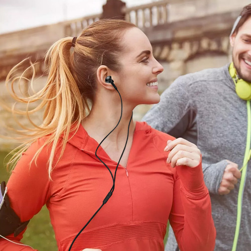 Auriculares con Cable Metálicos, Sonido Estéreo con Graves Potentes, Diseño Magnético, Manos Libres con Micrófono Color Rojo It-Blue IT-0214