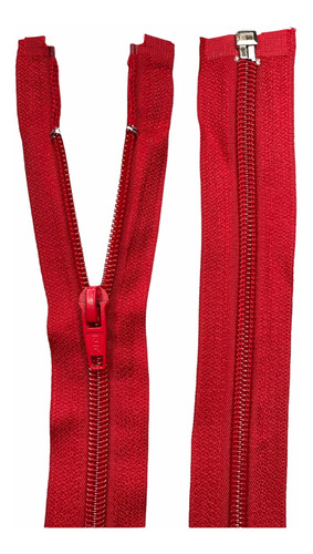 Ziper Nylon Destacável 80 Cm  Vermelho Jaqueta-kit Com 10