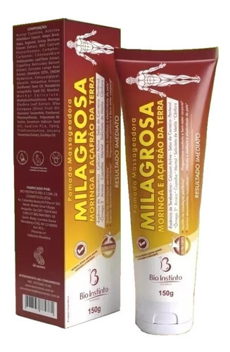  Kit 36 Pomada Massageadora Milagrosa Bio Instinto Tipo De Embalagem Bisnaga Fragrância Milagrosa Tipos De Pele Todas