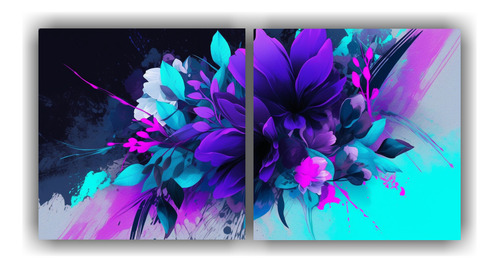 120x60cm Cuadros Decorativos Neonoir En Tela Canvas Flores