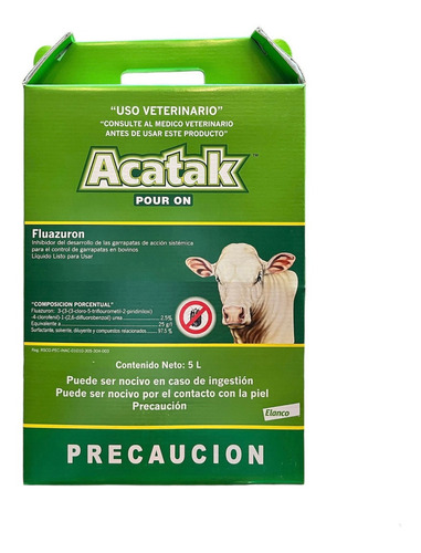 Acatak Pour On 5 Lt Garrapatas En Bovinos