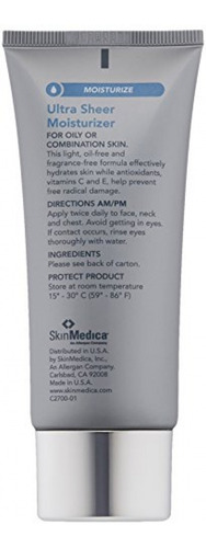 Imagen 4 de 4 de Skinmedica Ultra Sheer Moisturizer, 2 Oz.