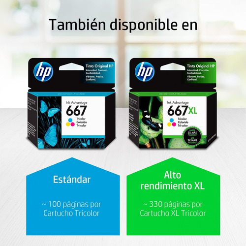 Imagen 3 de 4 de Cartucho Hp 667xl Original Tinta Negro Imp 2779 4100 4175