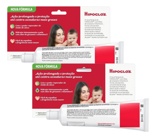 2 Un Pomada Hipoglos Original 120g Tratamento Intensivo
