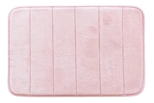 Tapete Soft De Poliéster Para Banheiro 40x60cm Rosa Liso