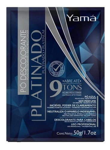 Descolorante Pó Platinado Profissional 9 Tons Yamá 50g