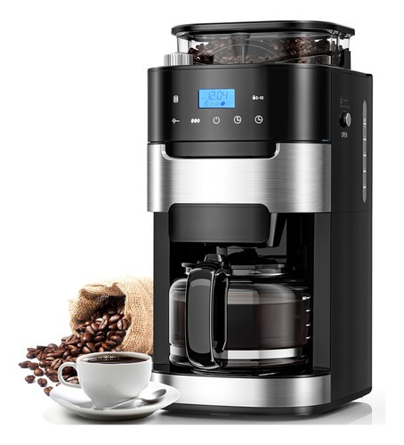 Electactic Cafetera De Goteo De 10 Tazas Con Molinillo