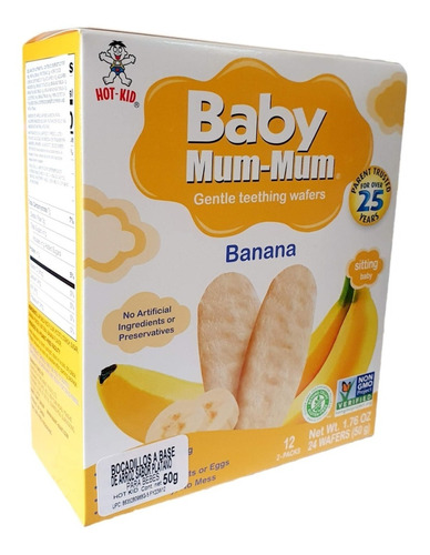 Baby Mum Mum 24 Pz Galleta De Arroz Sabor Plátano 50 Gr