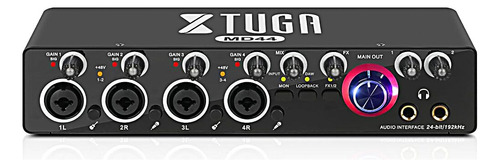 Xtuga Interfaz Audio 4 Canales 4 Preamplificadores Microfono