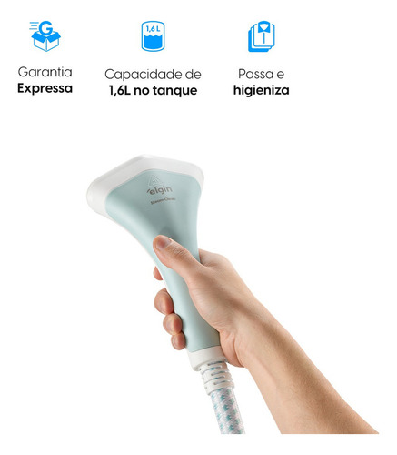 Passadeira De Roupa A Vapor Vertical Elgin Steamer 110v Branco E Azul