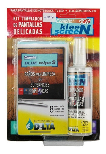 Imagen 5 de 7 de Limpiador De Pantallas Lcd Con Paños 120cc Delta