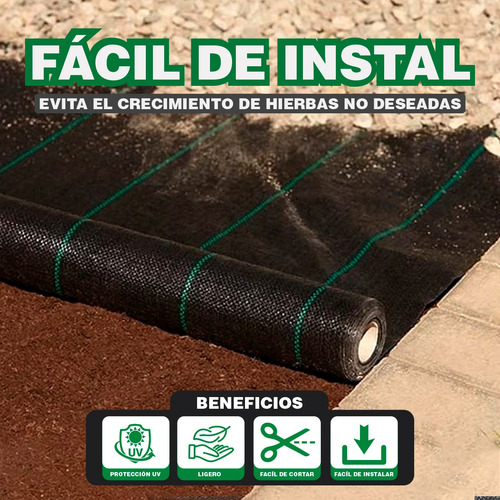 Imagen 3 de 10 de Ground Cover O Malla Antimaleza 2m Ancho X 10m Largo