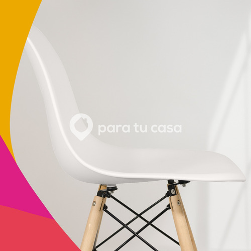 Sillas X 6 Comedor Plástico Patas Madera Diseño Eames Ct