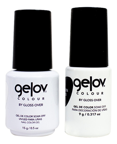 Duo Gel Para Uñas Gloss Over Tonos Black 15g + White 9g 2pzs Color Black Y White