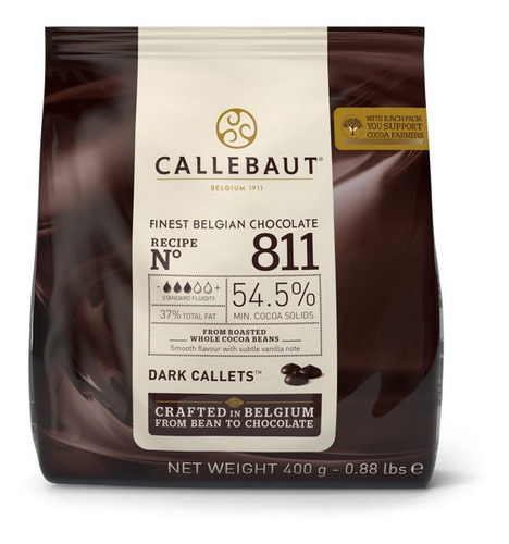 Chocolate Semi Amargo 54% Callebaut Bolsa 400 Grs.