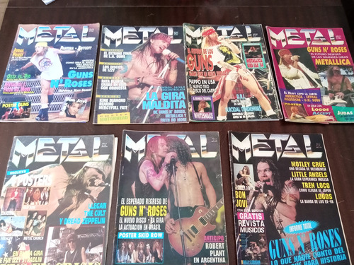 Revista Metal De Guns N' Roses X 7( Año 1990, 1991 Y 1993 )