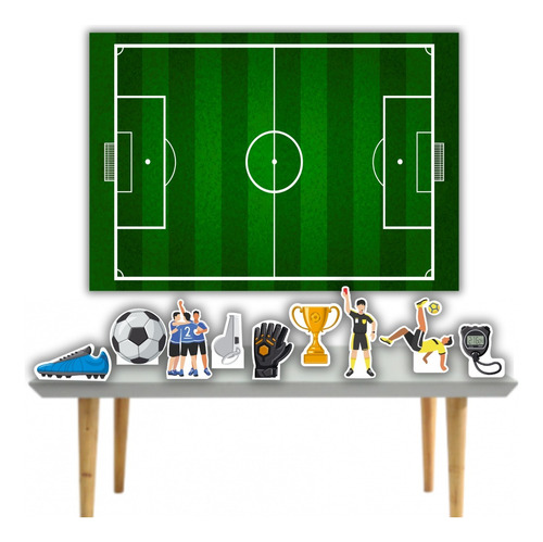 Kit Painel Poli Banner + Displays Festa Futebol