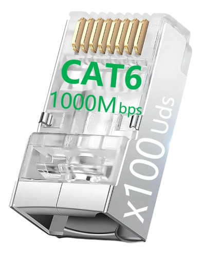 100un Conector Rj45 Cat6 Blindado Ftp Macho