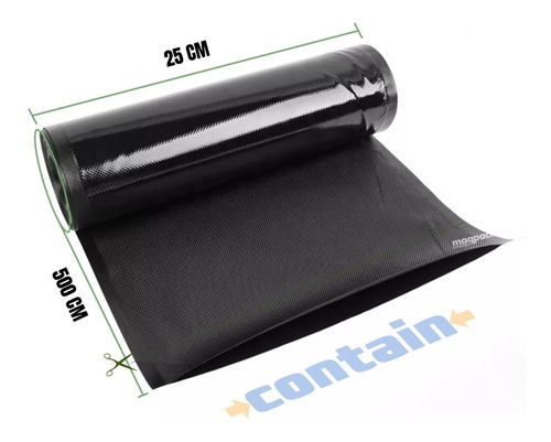 Imagen 8 de 8 de 1 Rollo Vacio Gofrado Transp-negro 25x500cms Oster Foodsaver