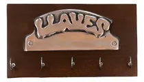 Comprar Porta Llaves De Pared Madera Peltre 5 Ganchos Campoamor Deco
