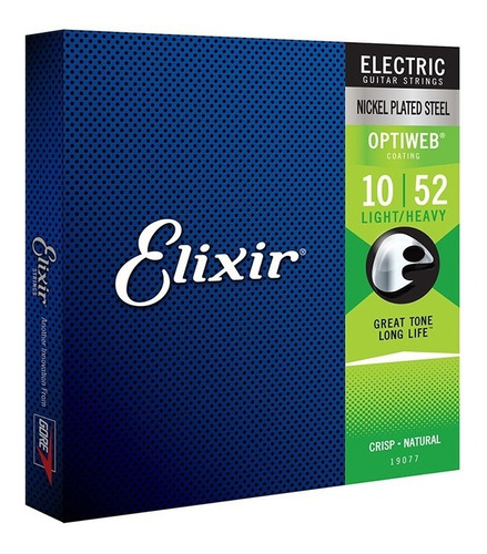 Corda .010 Light Heavy Para Guitarra Optiweb Elixir