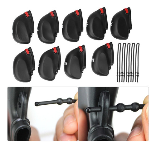 9 Fundas Protectoras De Pvc Para Palos De Golf, Color Negro