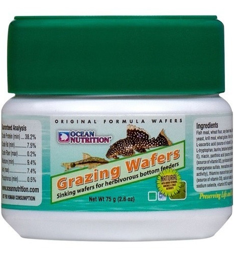 Ocean Nutrition Grazing Wafers 75g Peces Plecos Fondo