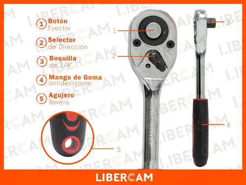 Imagen 7 de 10 de Llave Crique 1/4 Pesada Con Expulsor Cromo