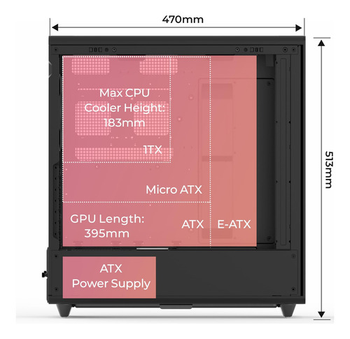 Rosewill Helium Air Black Mid Tower Computer Gaming Gaming G