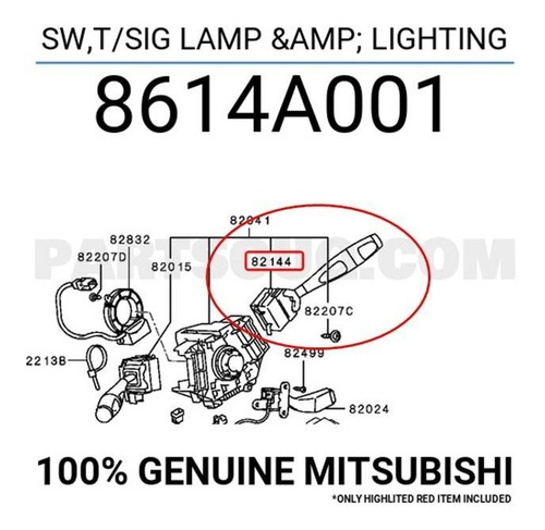 Imagen 5 de 5 de Switch De Cambio De Luces Lancer, Outlander, Grandis