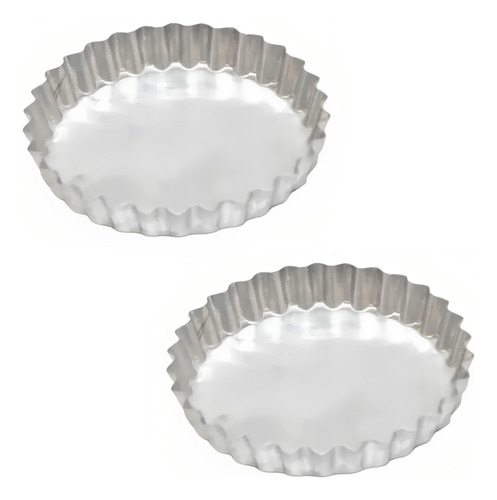 Set X 2 Tartera Rizada Aluminio Nº18 Mini Pastafrola Tarta