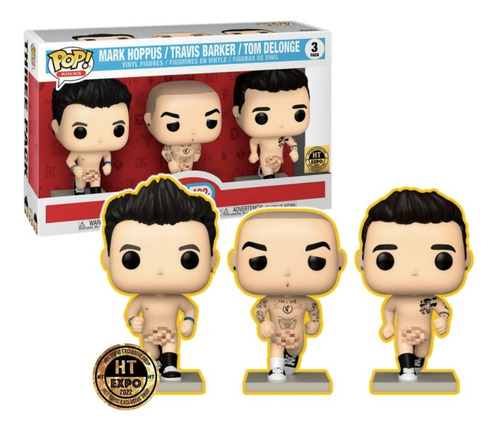 Imagen 2 de 5 de Blink 182 Funko 3pack / Hot Topic / Mark Travis Tom / Rocks