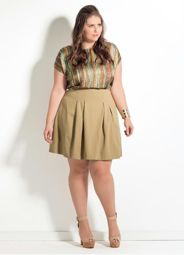 saia de prega plus size