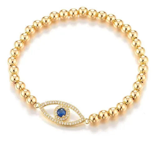 Coolsteelandbeyond Pulsera De Cuentas De Mal De Ojo Con Prot