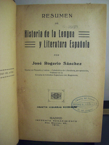 Adp Historia De La Lengua Y Literatura Española Sanchez