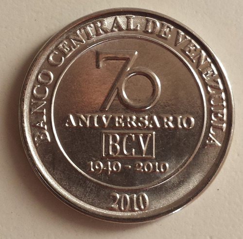 Imagen 1 de 2 de Moneda Venezuela 50 Céntimos 2010 Conmemorativa Bcv Unc