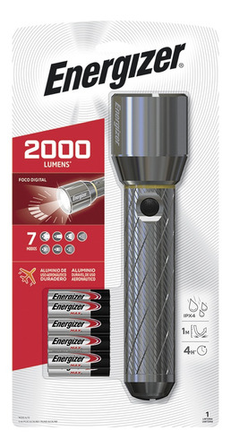 Linterna Energizer Mtl 2000 Lumens + 9 Pilas Aaa