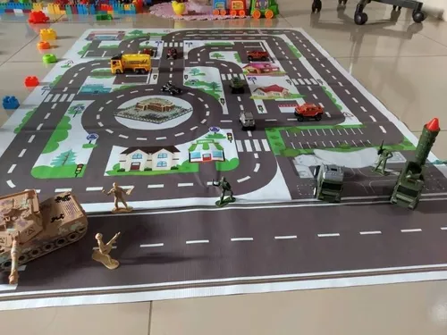 Tapete Infantil em lona Pista de Carros HOT WHEELS