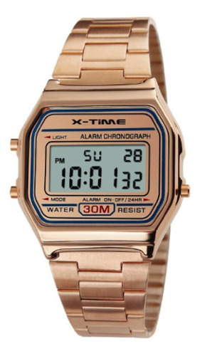 Reloj X-time Xt-090 Digital Vintage Malla Acero Inoxidable